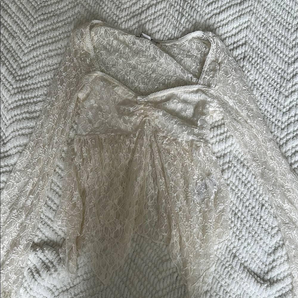 Urban Outfitters Cream Lace Blouse